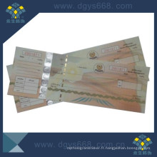 Impression de billets en relief par logo UV